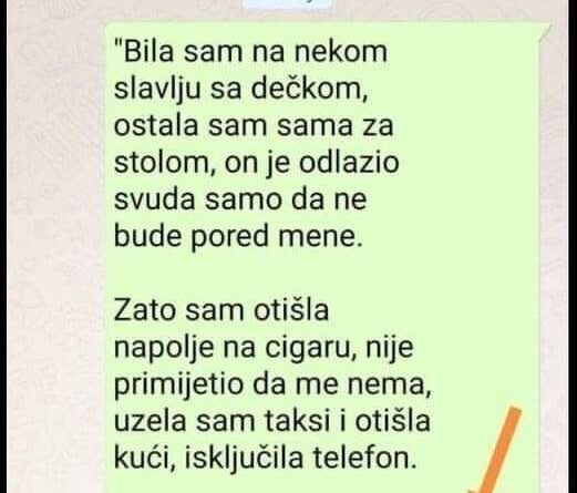 “Bila sam na nekom slavlju sa dečkom”